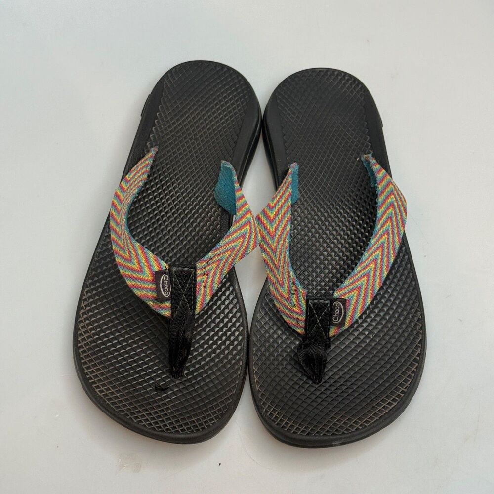 Chaco Flip Flop Sandals Womens 10 Rainbow Vibram Sole Outdoor GUC - Picture 15 of 15